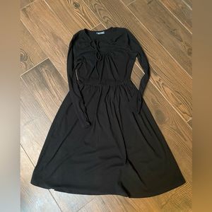 Modcloth Black Ribbed Dress- Below Knee Length